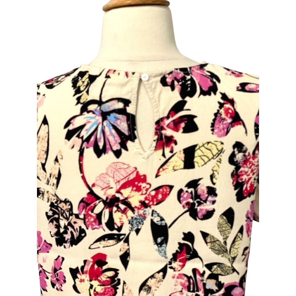 ICHI Short Sleeve Blouse Women's Size 34 / XS Floral Viscose Multicolor - Picture 4 of 8